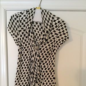 Black and white White House Black Market Blouse
